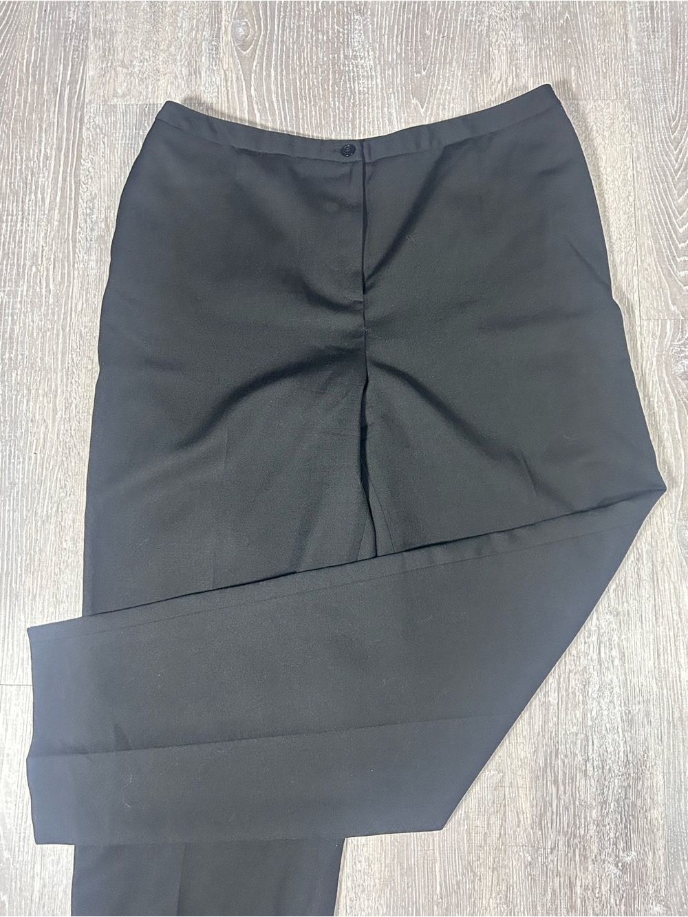 Vintage Jones New York Black Pure Wool Lined Trousers Size 16 Made in Canada 80s